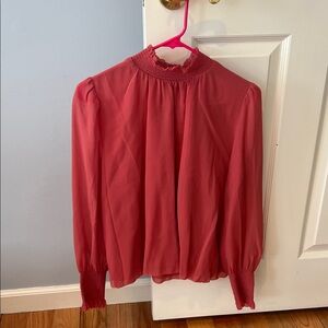 Aritzia Wilfred Rose High Neck Blouse